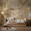 Riverside Ochre Mural Wallpaper - room preview 05