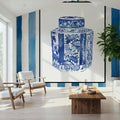 Chinoiserie Vase I Stripes Mural Wallpaper - room preview 05