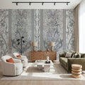 Plant Fantasy Ornament, Gray Mural Wallpaper - room preview 05