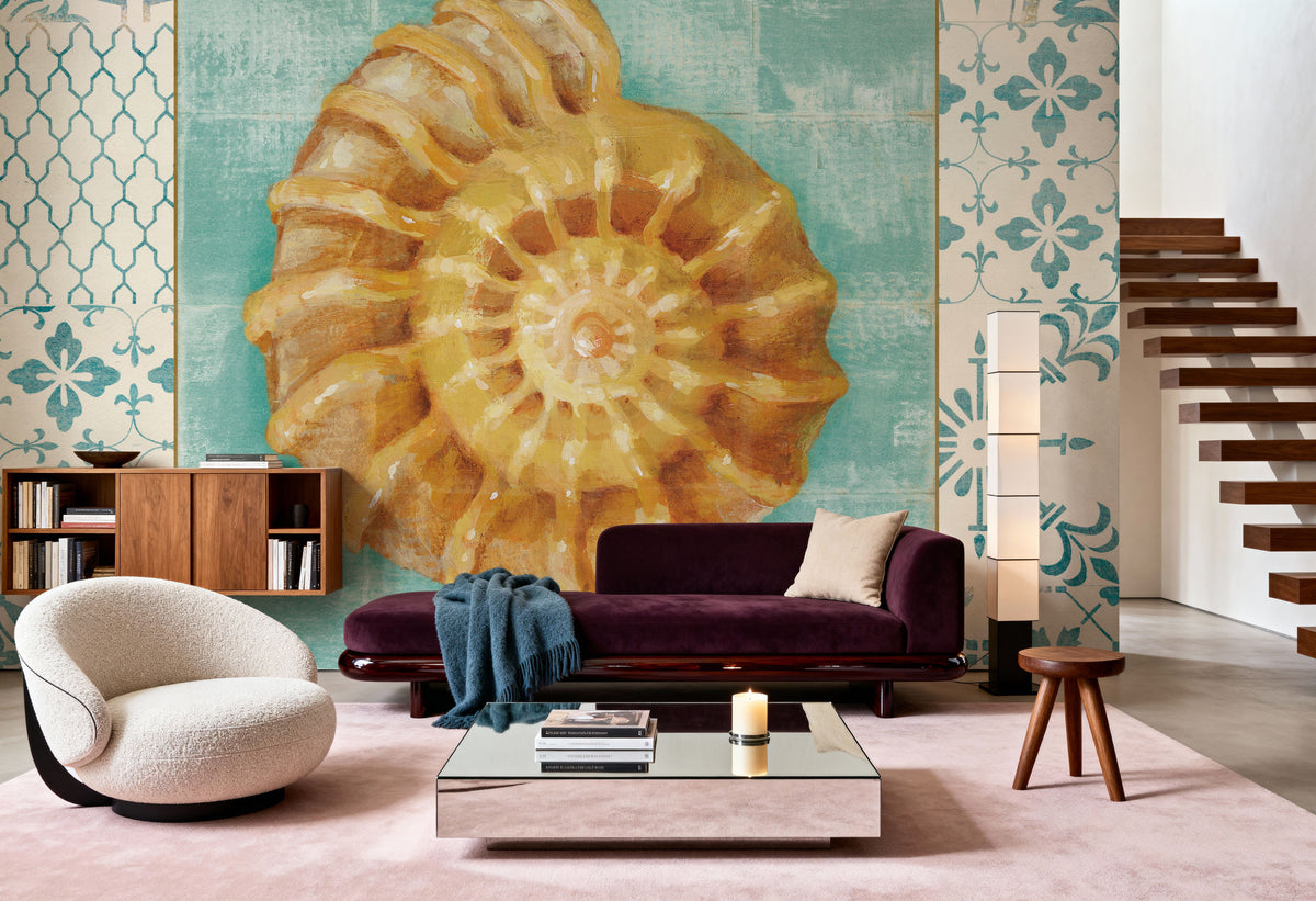 Shell Tiles I Mural Wallpaper - room preview 05