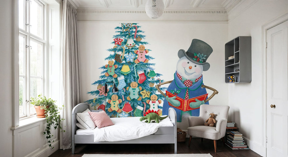 Main Street Christmas IX Mural Wallpaper - room preview 05