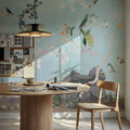 Birds in the Garden Blue Mural Wallpaper - room preview 05