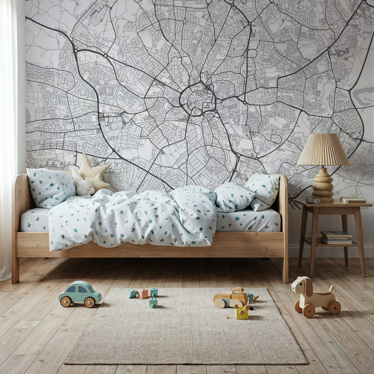 Coventry White Mural Wallpaper - room preview 05