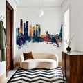 Colombo Sri Lanka Skyline Blue & Bronze Mural Wallpaper - room preview 05