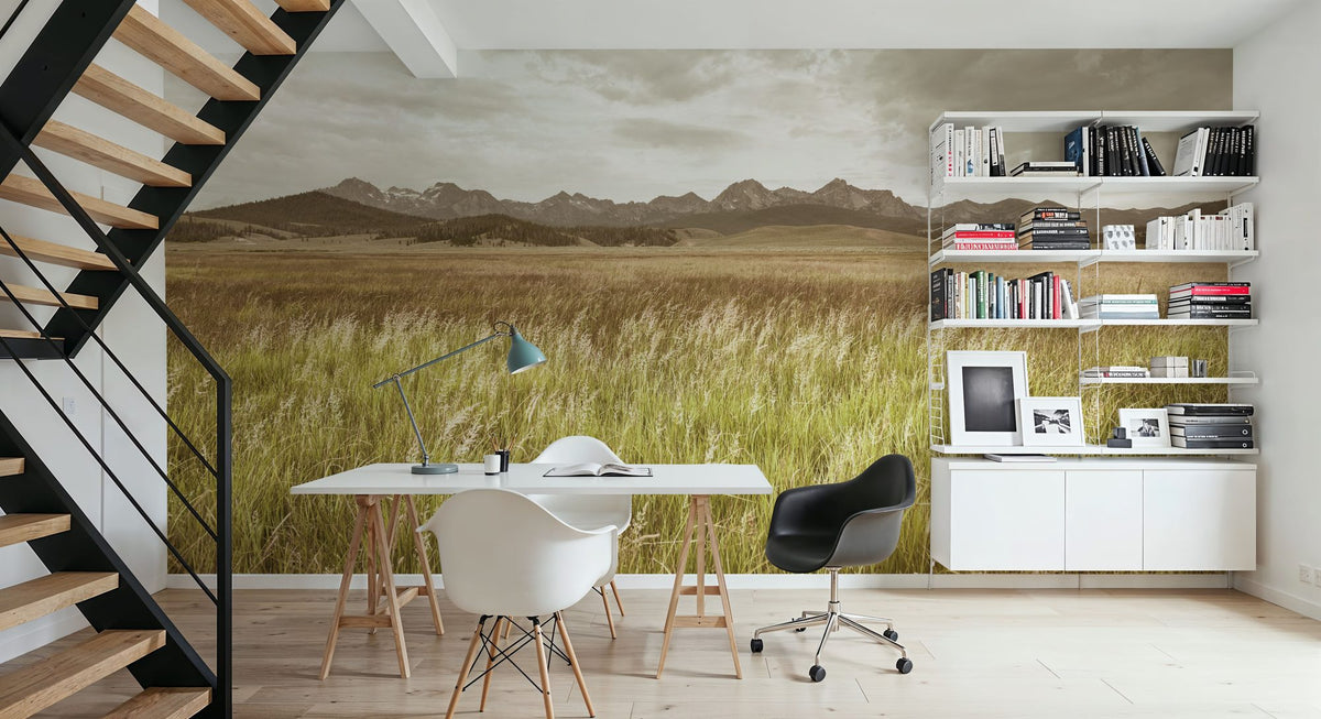 Sawtooth Mountains Panorama Mural Wallpaper - room preview 05