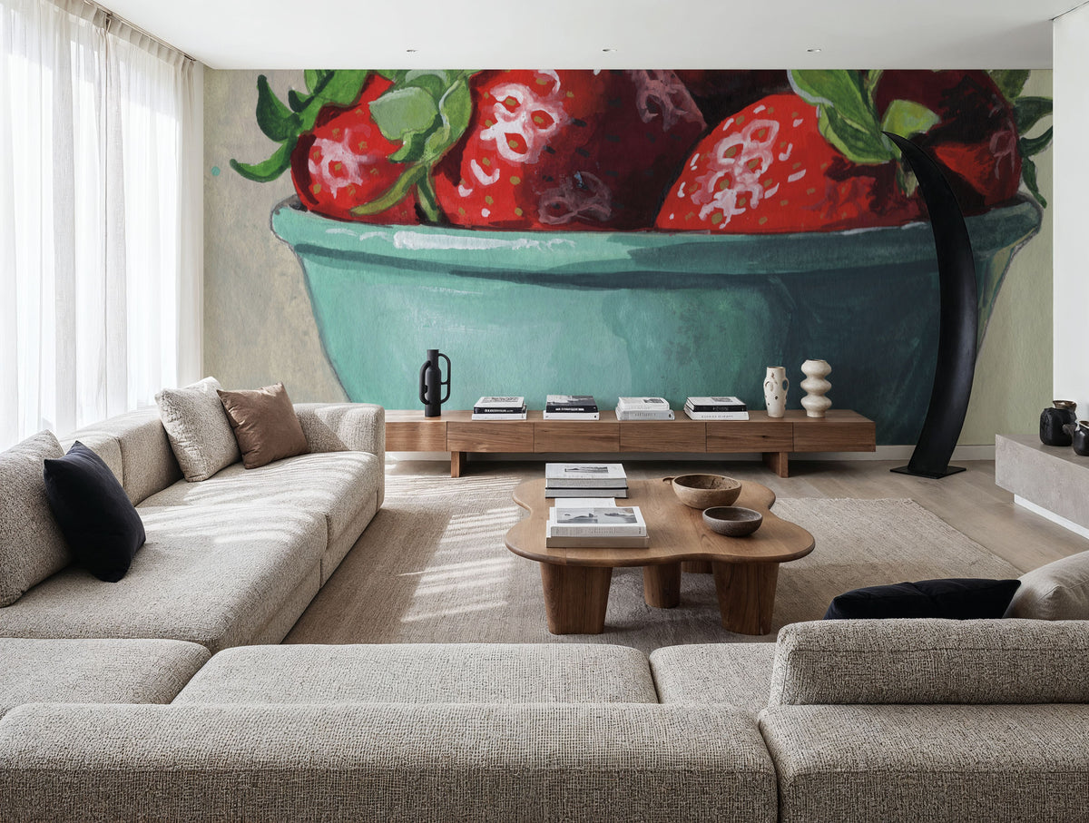 Country Kitchen Strawberries Mural Wallpaper - room preview 05