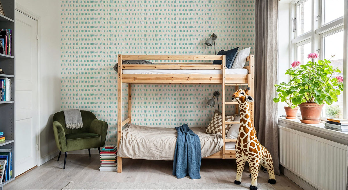 Coastal Leaning Turqouise Mural Wallpaper - room preview 05
