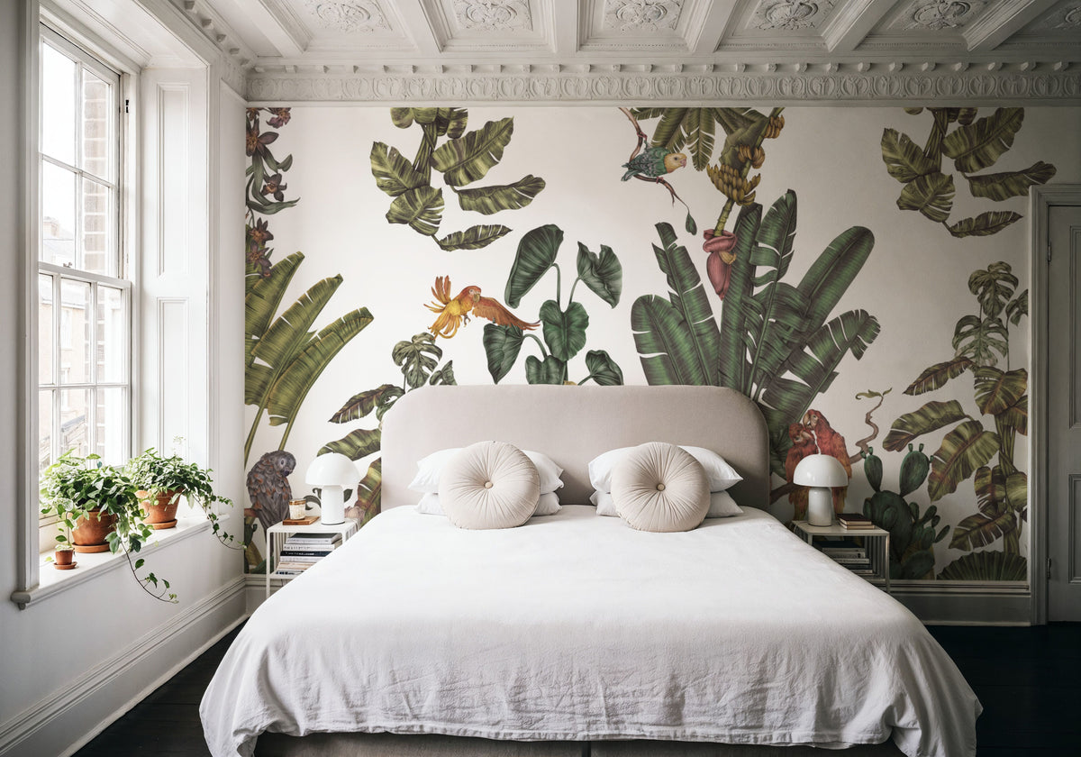 Parrots Jungle, Green Mural Wallpaper - room preview 05