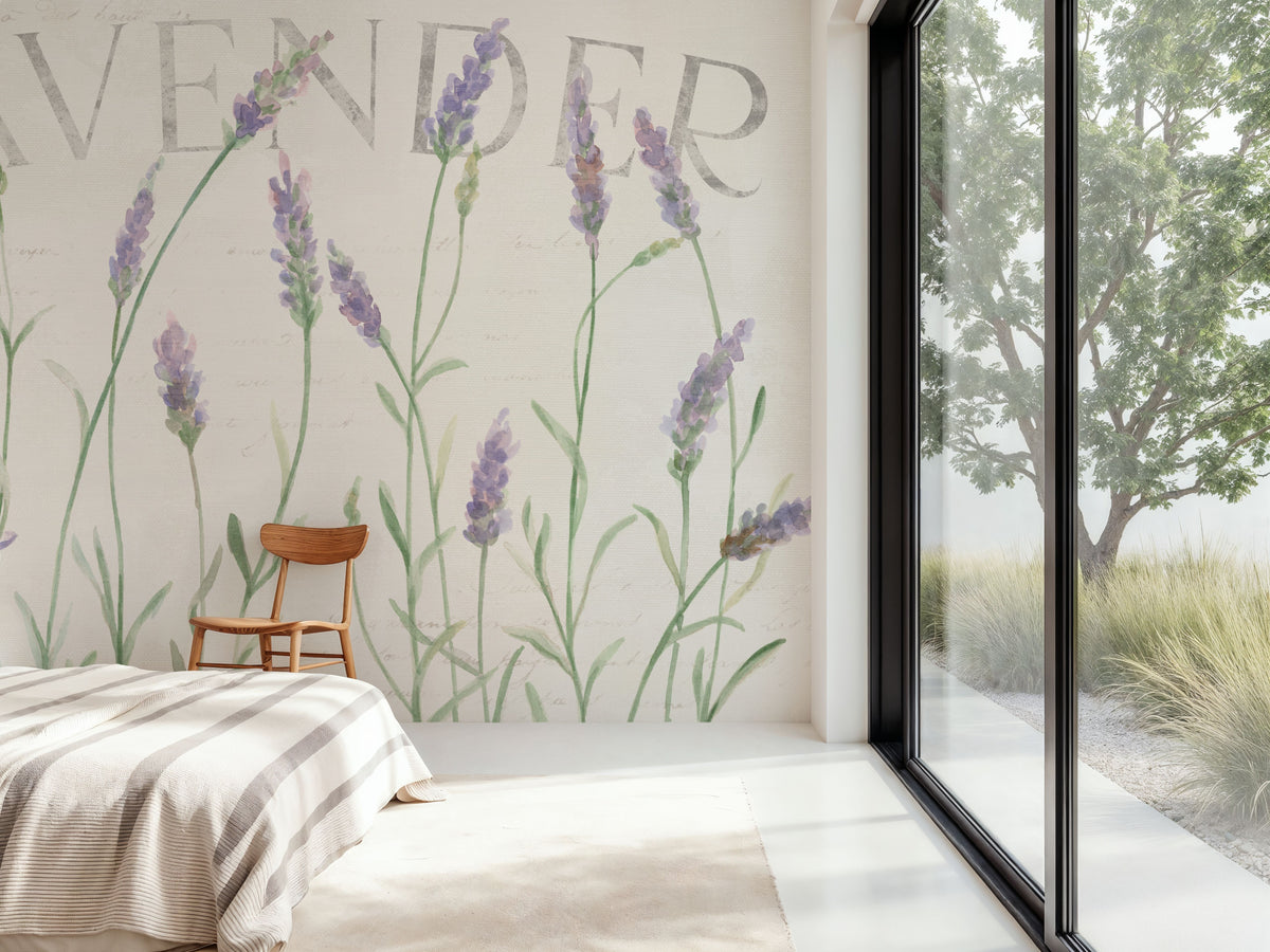 Lavender Fields I Mural Wallpaper - Light Tone - room preview 05