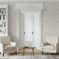 Time to Share Florals White Mural Wallpaper - room preview 05