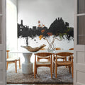 Monterosso Al Mare Italy Skyline Black & White Mural Wallpaper - room preview 05