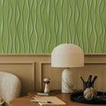 Swaying Lines, Dill Green Mural Wallpaper - room preview 05