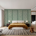 Riad Ornaments, Forest Green Mural Wallpaper - room preview 05