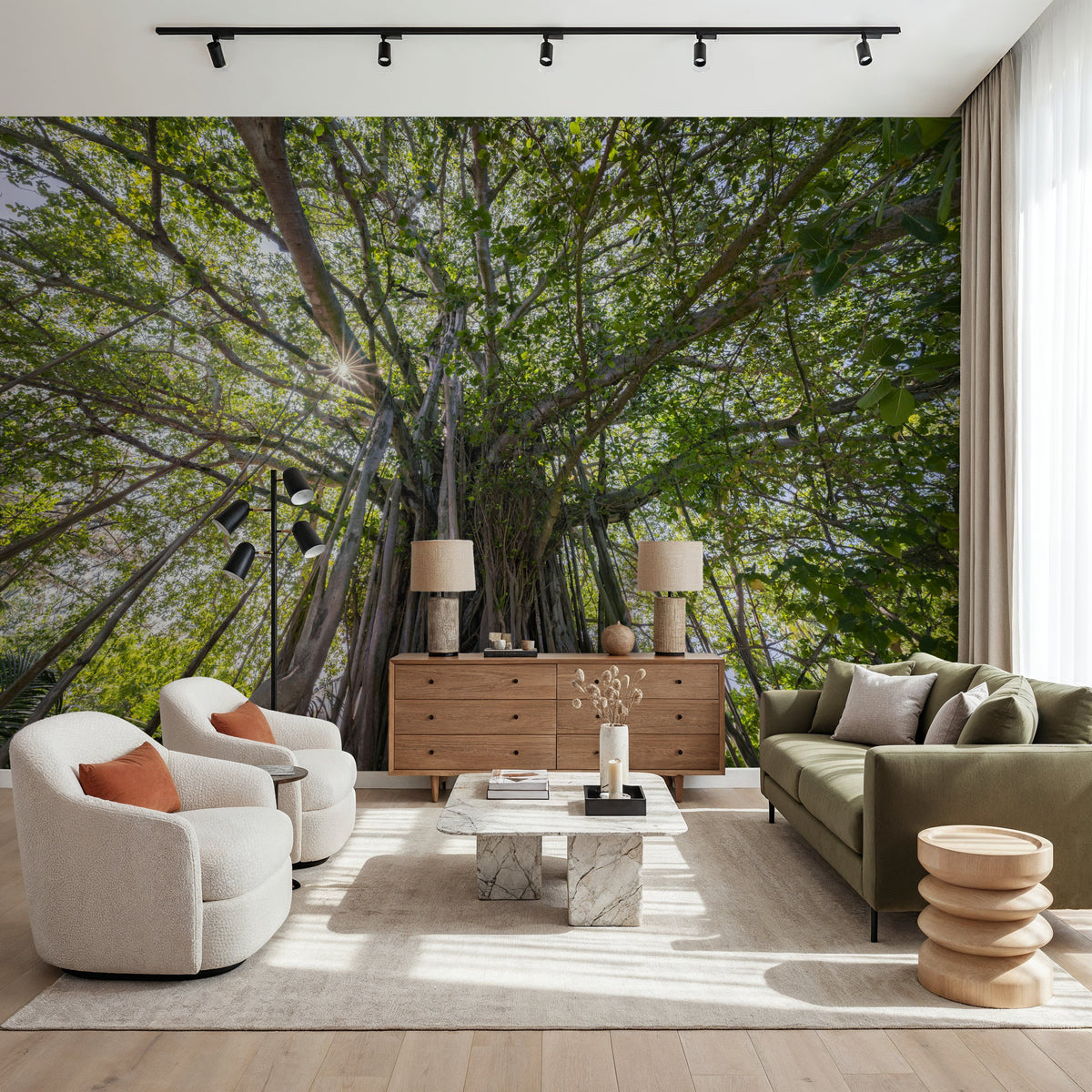 Banyan Tree Mural Wallpaper - room preview 05