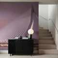 Twilight Bridge Crossing Mural Wallpaper - Neutral Tone - room preview 05