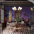Purple Sunrise Gradient Twilight Metropolis Mural Wallpaper - room preview 05