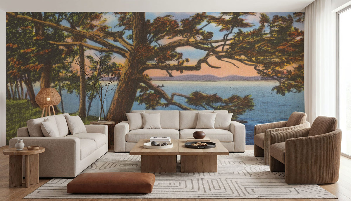 Shoreline Mural Wallpaper - Neutral Tone - room preview 05