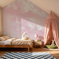 Intaglio Clouds, Blush Pink Mural Wallpaper - room preview 05