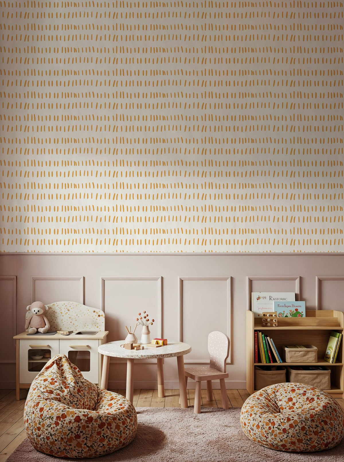 Coastal Leaning Yellow Mural Wallpaper - room preview 05