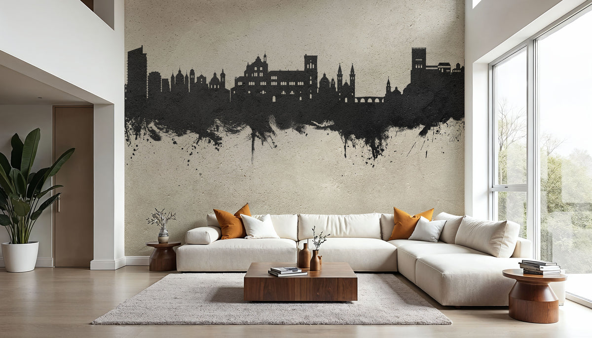 Granada Spain Skyline Concrete Mural Wallpaper - room preview 05