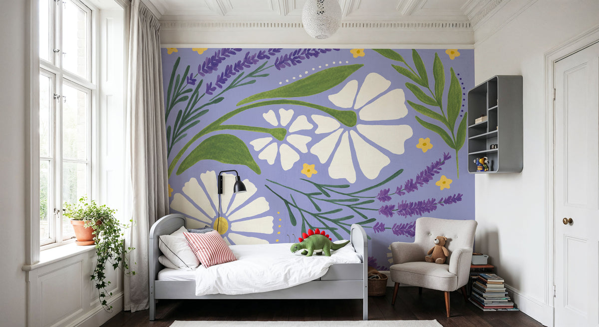 Lavender Garden II Purple Mural Wallpaper - room preview 05