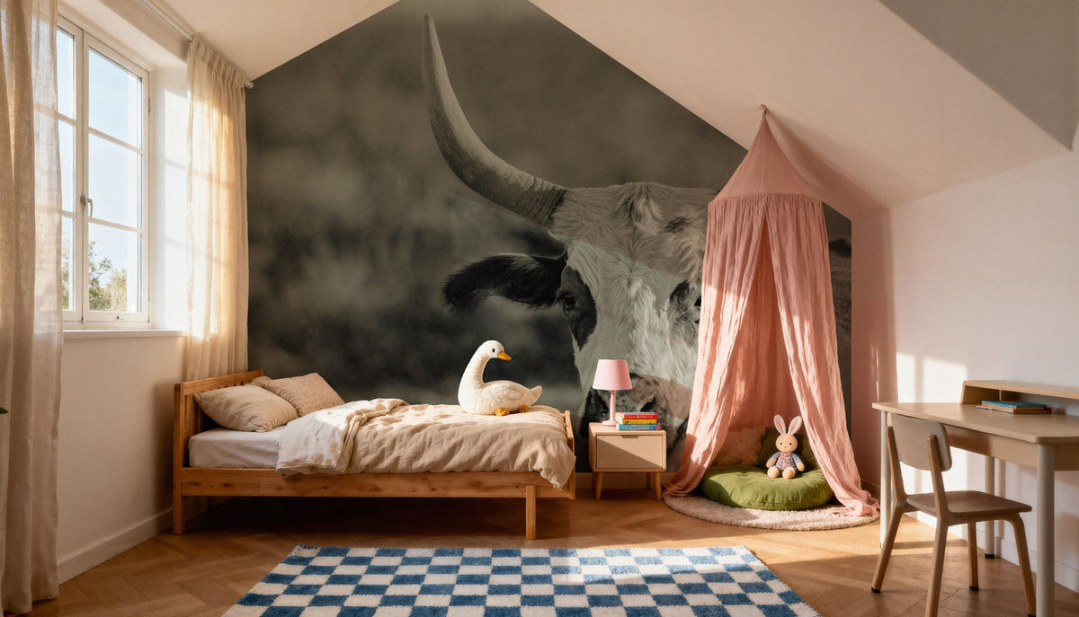 High Desert Herd Sepia Mural Wallpaper - room preview 05