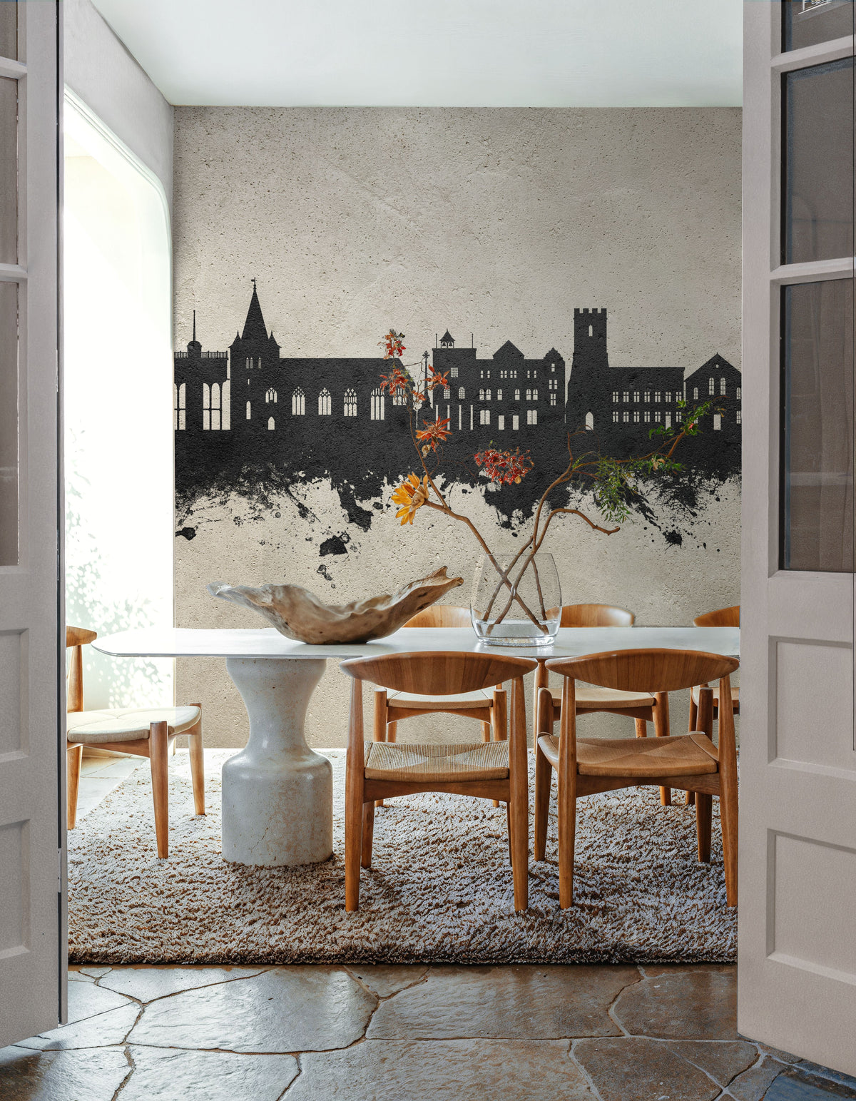 Maldon England Skyline Concrete Mural Wallpaper - room preview 05