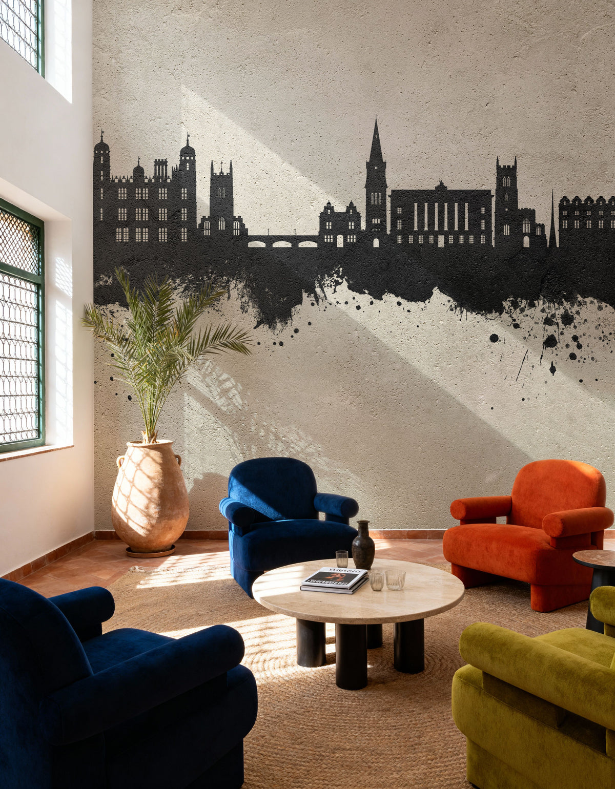 Stamford England Skyline Concrete Mural Wallpaper - room preview 05