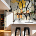 Snow Day Gray Flower Mural Wallpaper - room preview 05