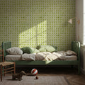 Mixed Green Circles Inverse Mural Wallpaper - room preview 05