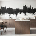 Thun Switzerland Skyline Black & White Mural Wallpaper - room preview 05
