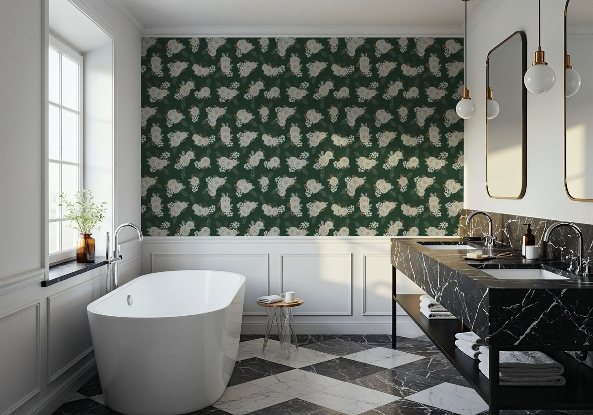 Winter Roses Mural Wallpaper - room preview 05