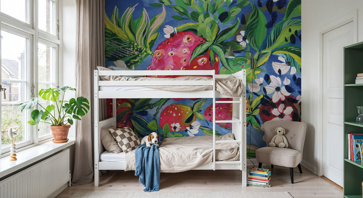 Juicy Strawberries Mural Wallpaper - room preview 05