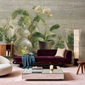 Greenhouse Orchids on Wood V2 Mural Wallpaper - room preview 05