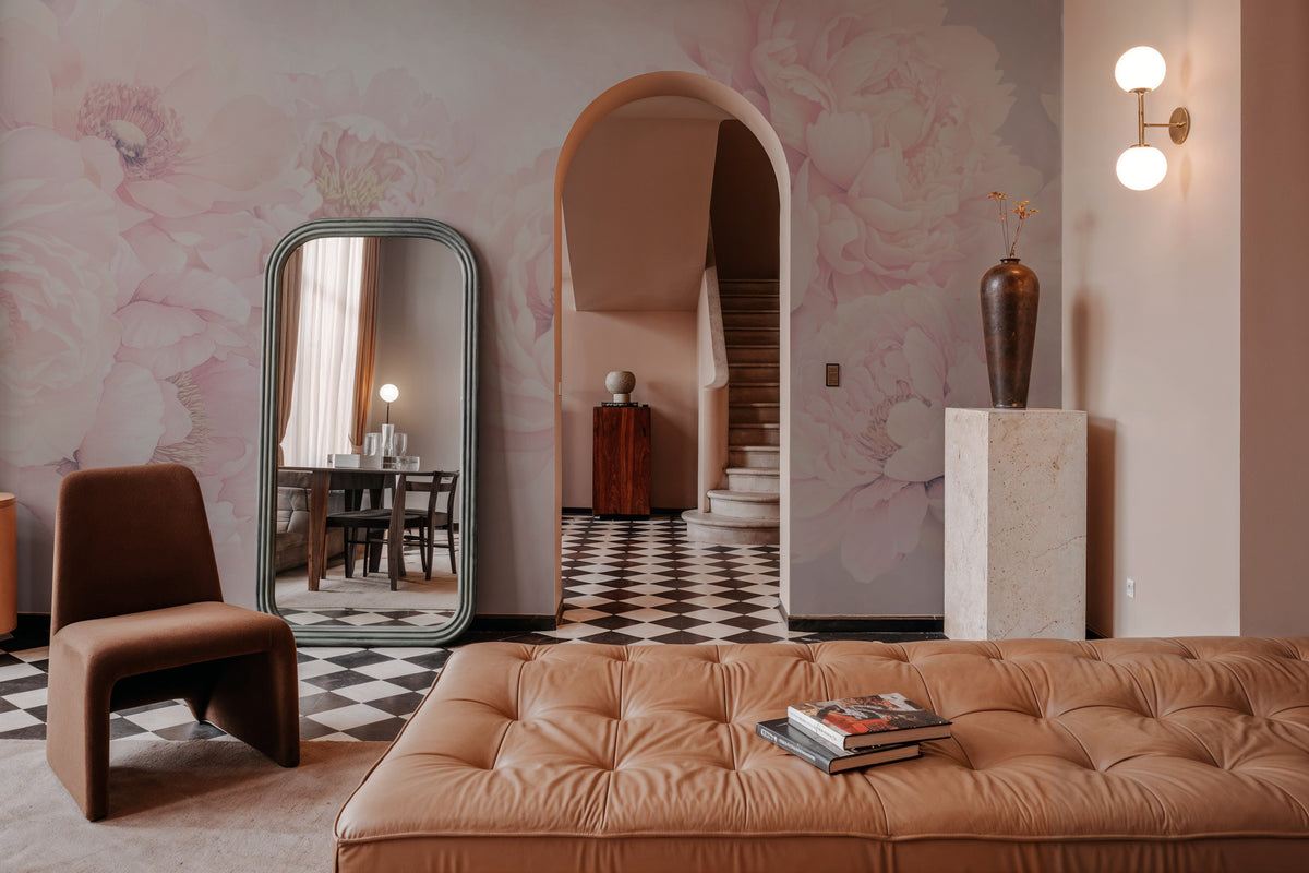 Transcendent Peony, Dusty Pink Mural Wallpaper - room preview 05