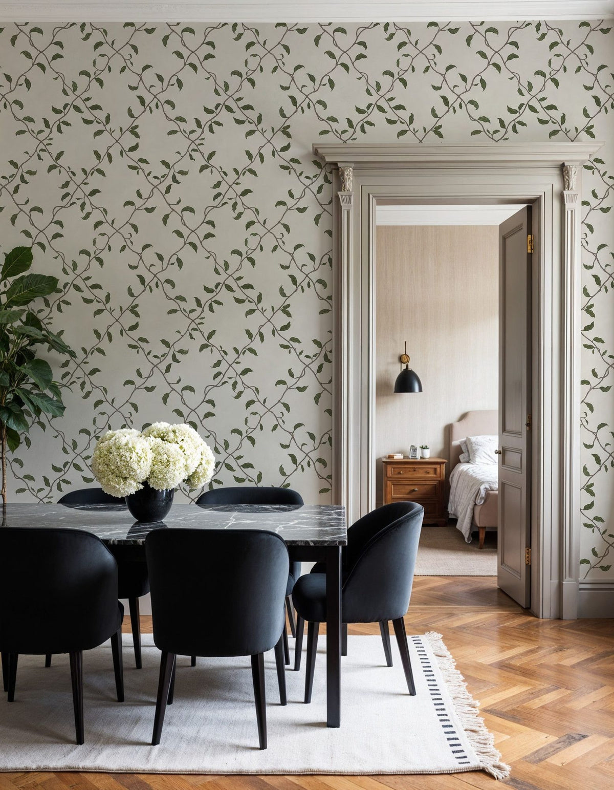 Emerald Trellis, Cloud Mural Wallpaper - room preview 05
