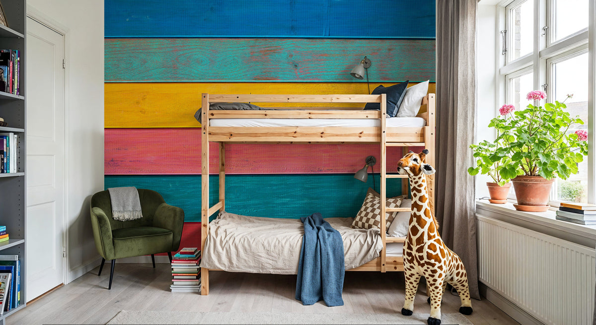 Mexican Wood Mural Wallpaper - room preview 05