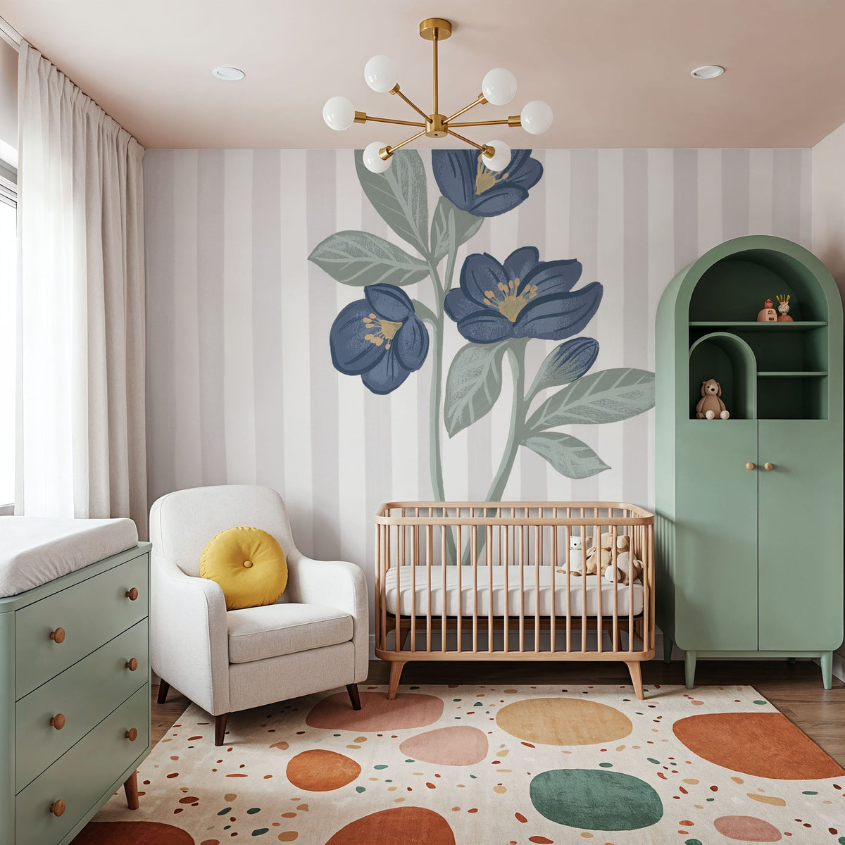 Winter Spirit Hellebore Mural Wallpaper - room preview 05
