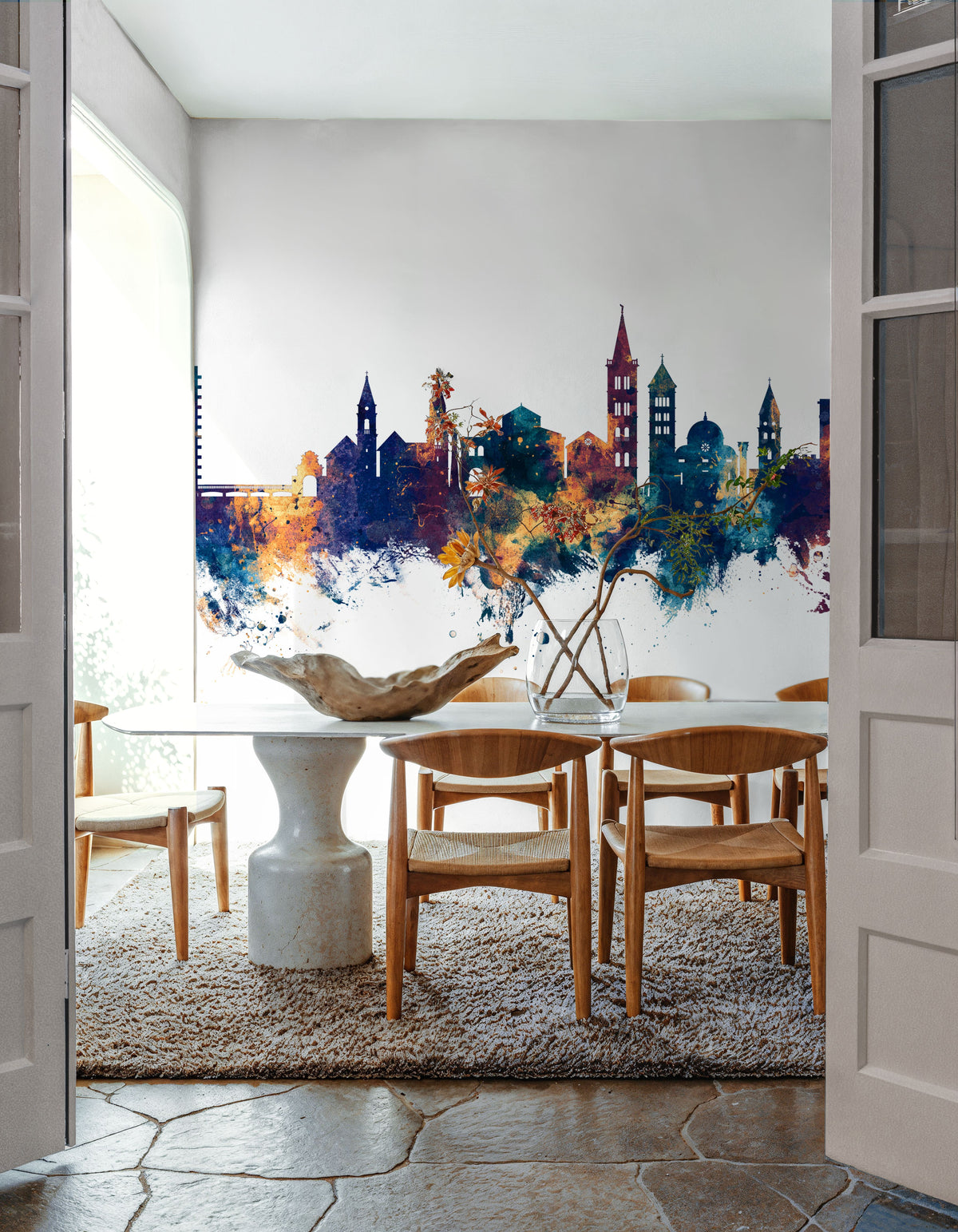 Zadar Croatia Skyline Blue & Bronze Mural Wallpaper - room preview 05