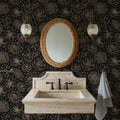 Sky Flowers Black Mural Wallpaper - room preview 05