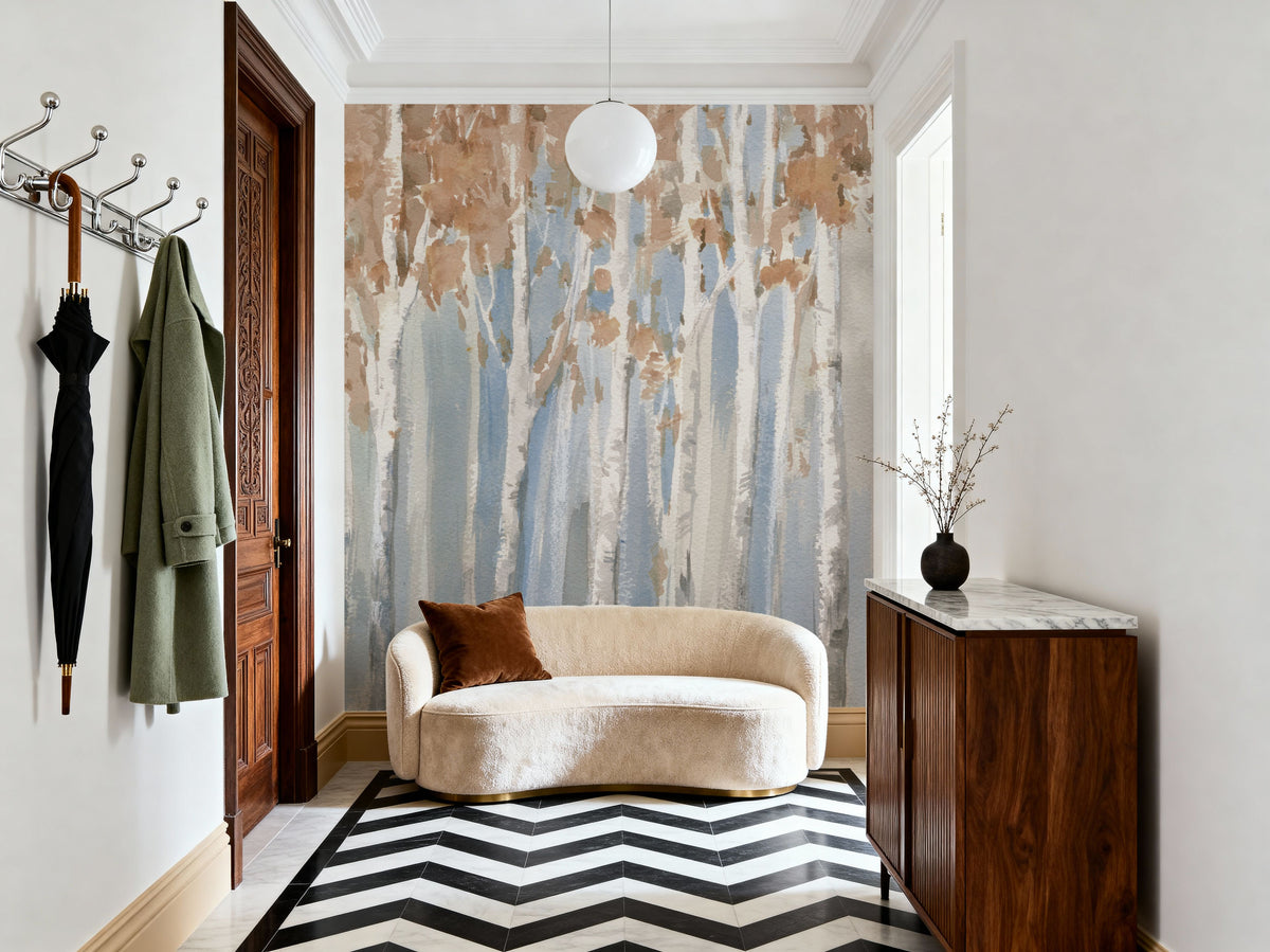 Fall Birch Mural Wallpaper - room preview 05