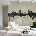 Liege Belgium Skyline Concrete Mural Wallpaper - room preview 05