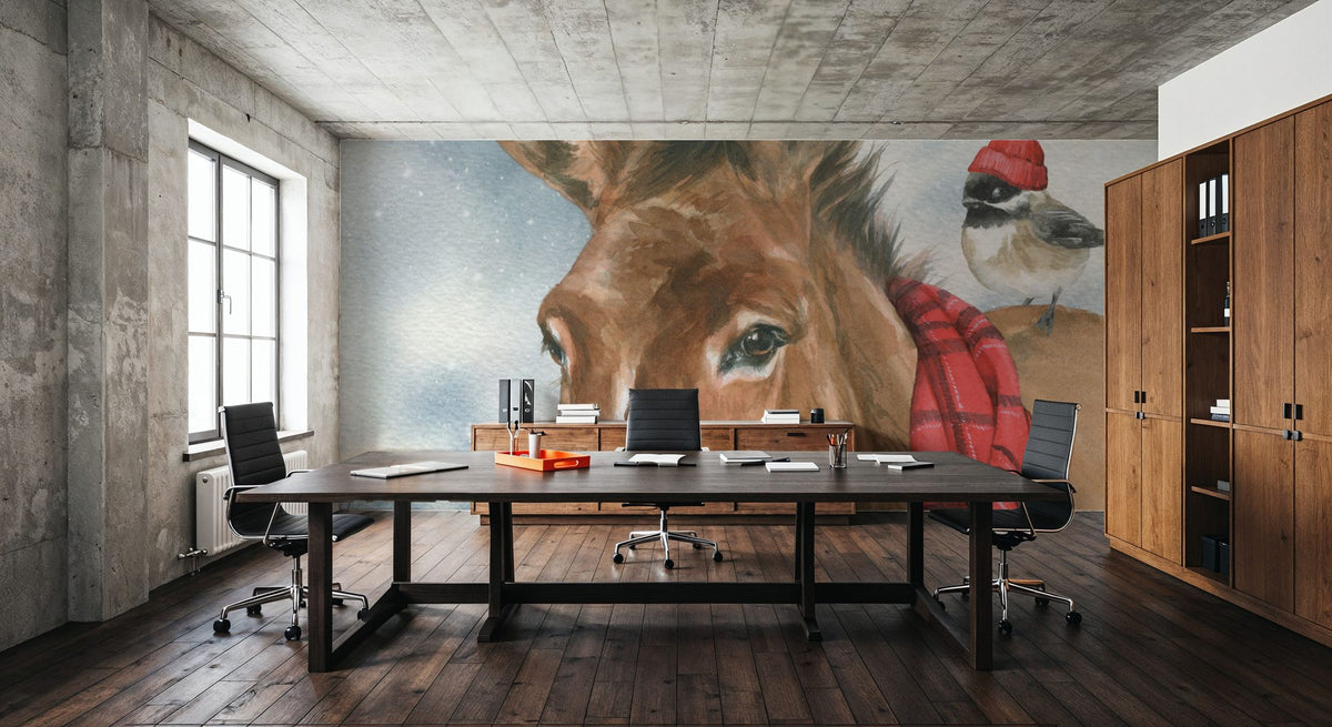 Winter Donkey Mural Wallpaper - room preview 05