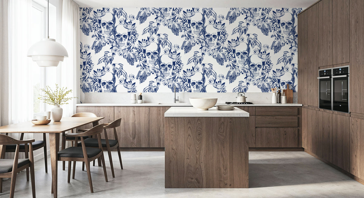 Skulls and Fish Mural Wallpaper - room preview 05