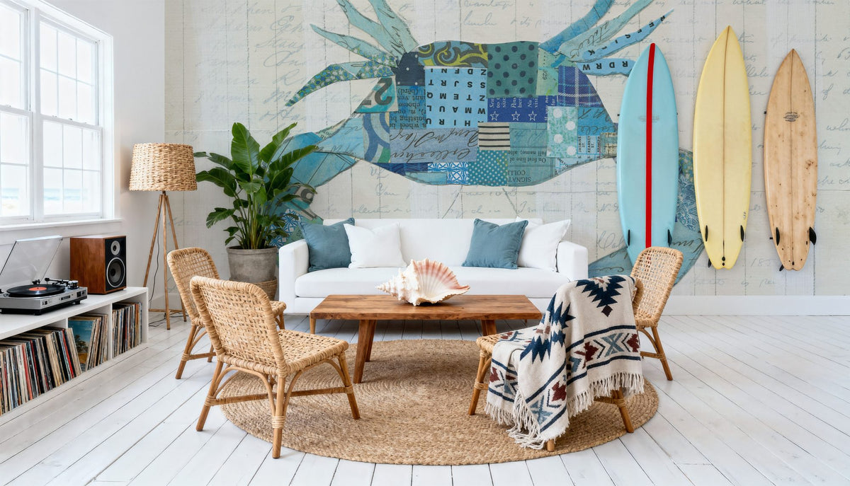 Blue Oceans Mural Wallpaper - room preview 05
