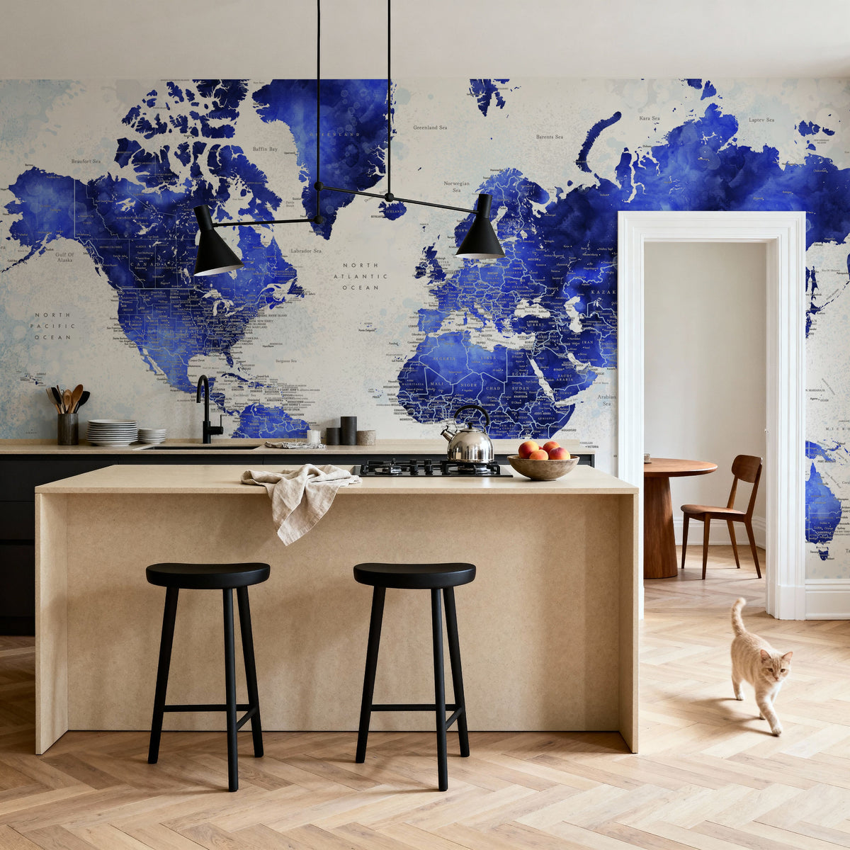 World Map Cities - Georgino Mural Wallpaper - room preview 05