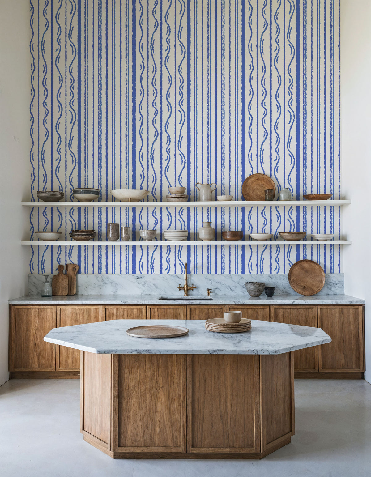 Blue Lines Mural Wallpaper - room preview 05