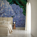 Periwinkle Hydrangea Mural Wallpaper - room preview 05