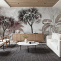Tropical Forest Strolls Rainy Blue Mural Wallpaper - room preview 05