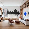 Detroit Michigan Skyline Black & White Mural Wallpaper - room preview 05